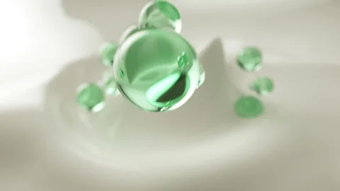 3D Animation The molecule moves onto the cream. Concept Skincare Cosmetic. Stock Footage 167105876