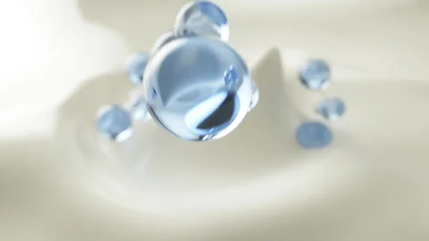 3D Animation The molecule moves onto the cream. Concept Skincare Cosmetic. Stock Footage 167211554