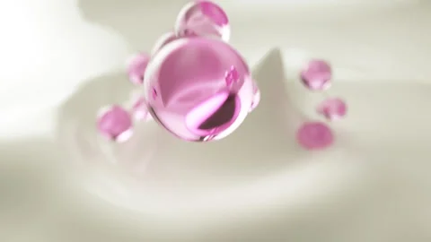3D Animation The molecule moves onto the cream. Concept Skincare Cosmetic. Stock Footage 167272098