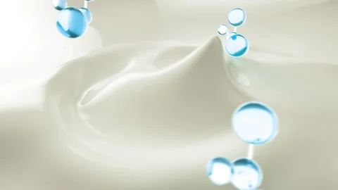 3D Animation The molecule moves onto the cream. Concept Skincare Cosmetic. Stock Footage 167272296