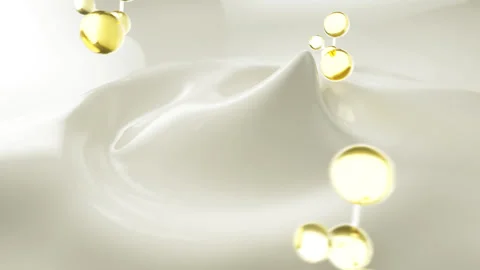 3D Animation The molecule moves onto the cream. Concept Skincare Cosmetic. Stock Footage 167272369