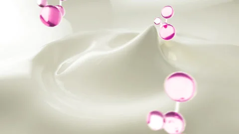 3D Animation The molecule moves onto the cream. Concept Skincare Cosmetic. Stock Footage 167272380