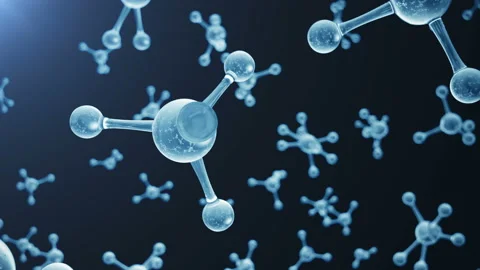 3D animation molecule structure. Scientific medical background with atoms and Stock Footage 106407561