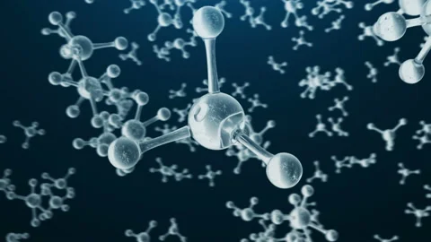 3D animation molecule structure. Scientific medical background with atoms and Stock Footage 106408032