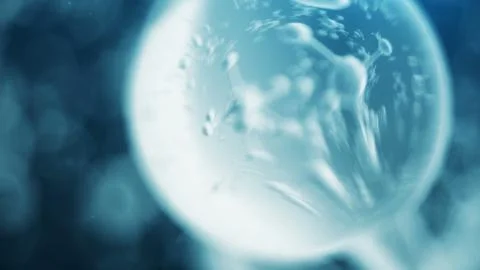 3D animation molecule structure. Scientific medical background with atoms and Illustrazione stock