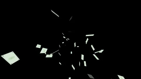 3D Animation of Money Falling Against Black Background 스톡 동영상 344607646
