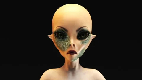 3D animation of a morphing alien face Stock Footage 139759342