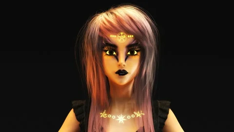3D animation of a morphing fantasy face Stock Footage 139762074