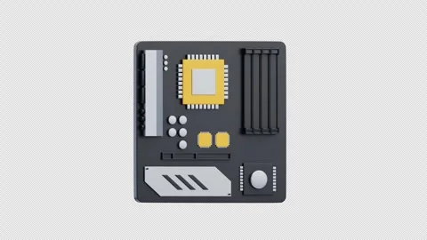 3D Animation of Motherboard. Computer Hardware Part Stock Footage 306911015