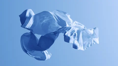 3D animation, motion design. Abstract animated background of waving cloth Stock Footage 317053836