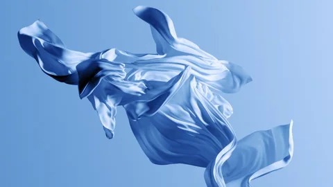 3D animation, motion design. Abstract animated blue drapery. Stock Footage 319404946