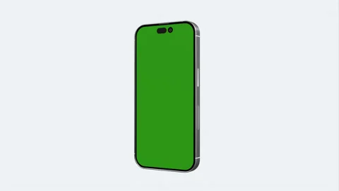 3D animation motion design smartphone turns and turns on the green screen, white Video stock 241337199