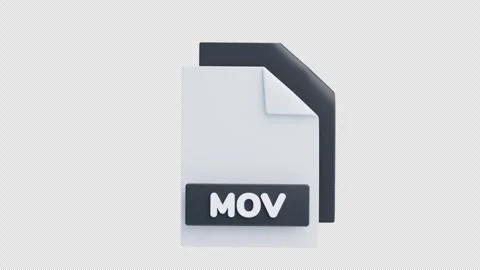 3D Animation of MOV File 3D Icon. File Format Concept Stock Footage 315022244
