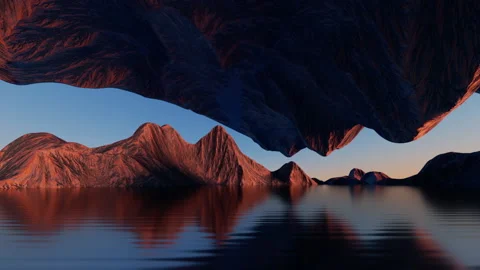 3d animation. Moving along the coast, spiritual seascape scenery Video stock 202248604