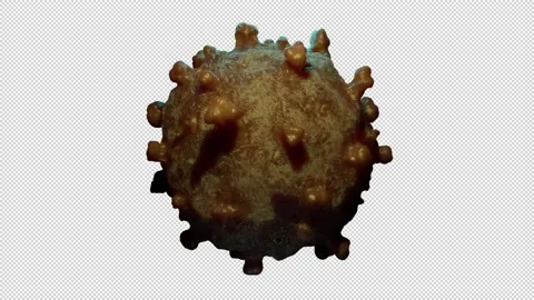 3D animation of moving corona virus cell with transparent (alpha) background Stock Footage 234330037