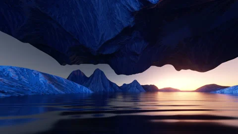 3d animation. Moving forward through fantastic seascapes Video stock 220799274