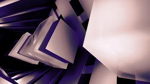 3D animation of moving squares with frames. Design. Cubic animation with Stock Illustration