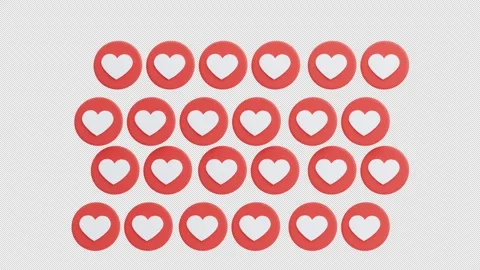 3D Animation of Multiple Love Icons Stock Footage 311430740