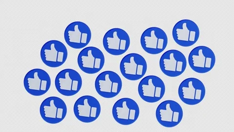 3D Animation of Multiple Thumbs up Icons Stock Footage 311430742
