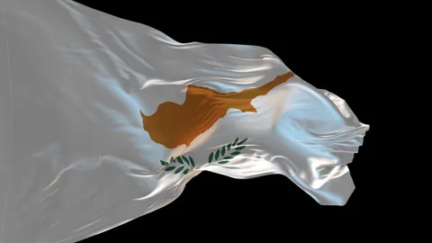3d animation of the national flag of Cyprus waving in the wind. Stock Footage 265190032