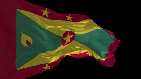 3d animation of the national flag of Grenada waving in the wind. Stock Footage 271448672