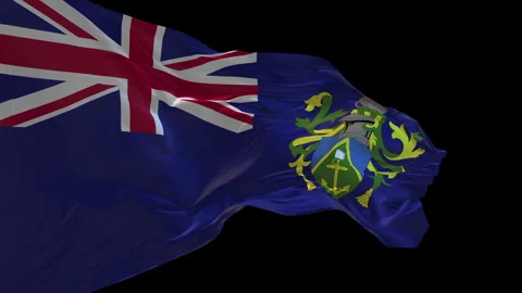 3d animation of the national flag of Pitcairn Islands waving in the wind. Stock Footage 272570118