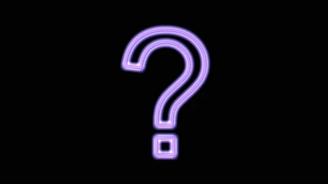 3D animation of a neon question mark. | Stock Video | Pond5