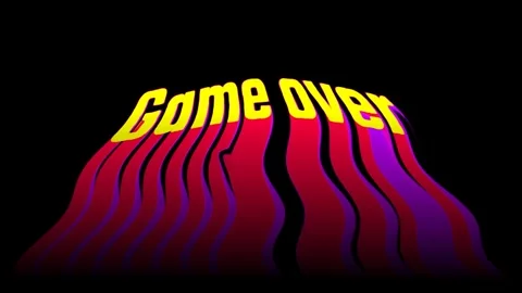 3D animation of neon text - GAME OVER. Stock Footage 304329926