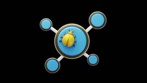 3D Animation of Network Bug Stock Footage 287085895