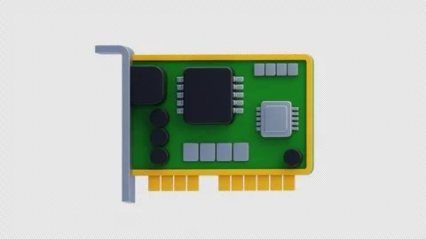 3D Animation of Network Interface Card Stock Footage 306911065