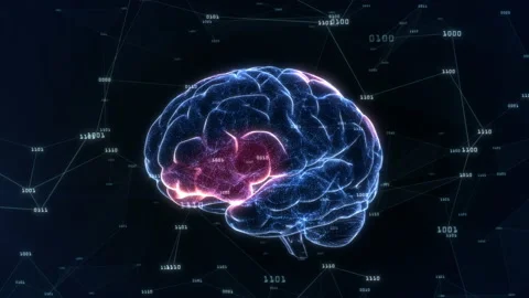 3D animation of neuronal activity in the human brain. Stock Footage 220313759