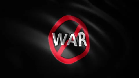 3D Animation of No War Flag Waving.  Seamless Loops Stock Footage 236903539