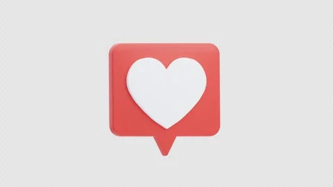 3d animation of like notification with heart Stock Footage 317668137