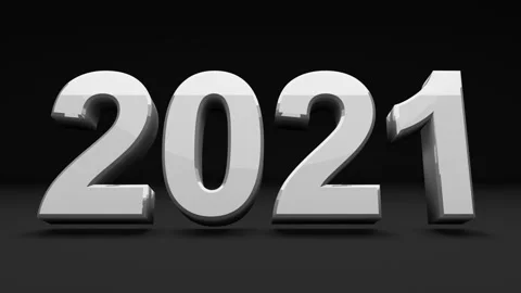 3d animation of number 2021, concept of new year on isolated black background Stock Footage 145393430