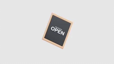3D animation of Open sign board Stock Footage 331614865