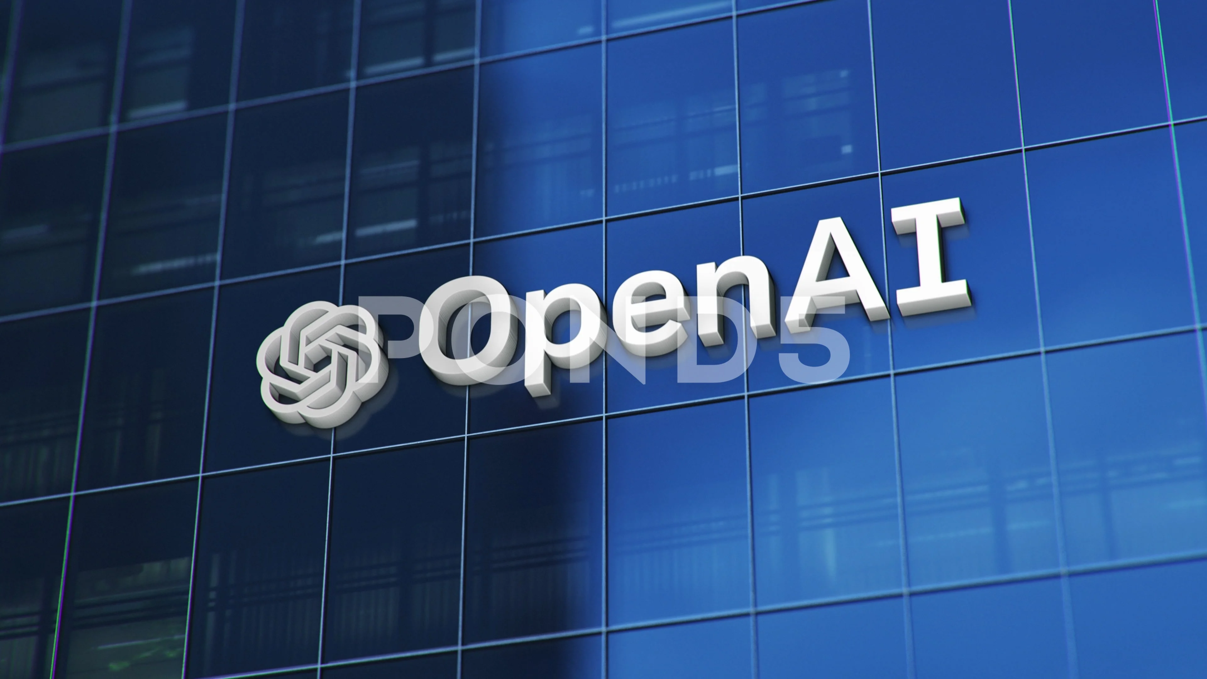 3D Animation of OpenAI Logo On Corporate Footage