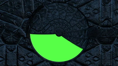3d animation of opening the iron hatchway with green screen. Stock Footage 114380689