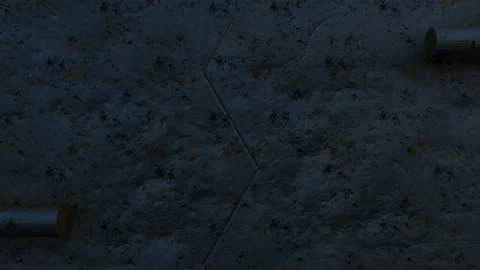 3d animation of opening the rust iron door in the starship. Metallic gateway ope Stock Footage 109508094