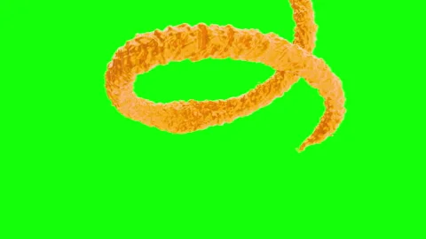 3d animation orange flowing stream liquid juice or paint. Stock Footage 273703559