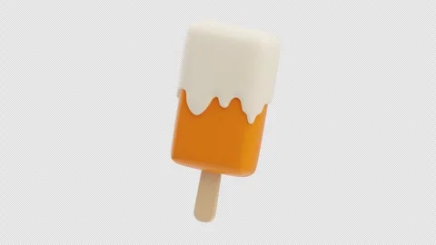 3D Animation of Orange Popsicle Stock Footage 310831760