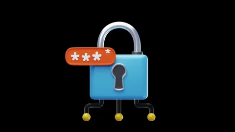 3D Animation of Padlock Password Stock Footage 287085334