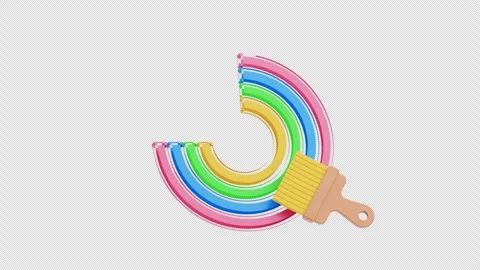 3D Animation of Paint Brush Stock Footage 304039711