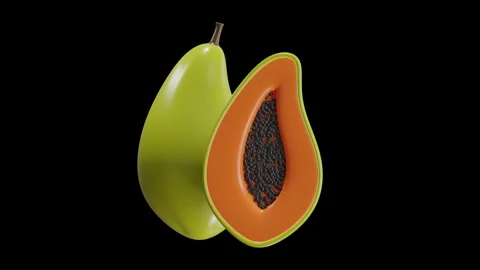 3D Animation of Papaya Stock Footage 286921099