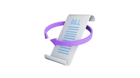 A 3d animation of paper with the word "BILL" Vídeo Stock 315564776
