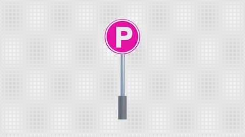 3D Animation of Parking sign icon Stock Footage 328684908
