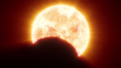 3D animation of a partial solar eclipse. Stock Footage 305760808