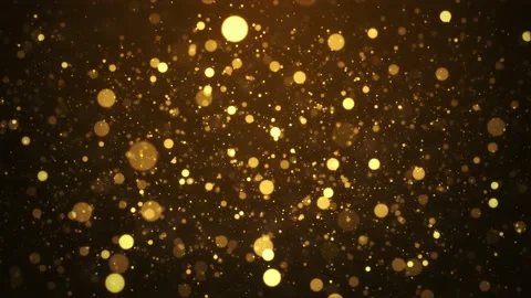 3d Animation Particles gold bokeh glitter awards dust abstract loop background. Stock Footage 141682790