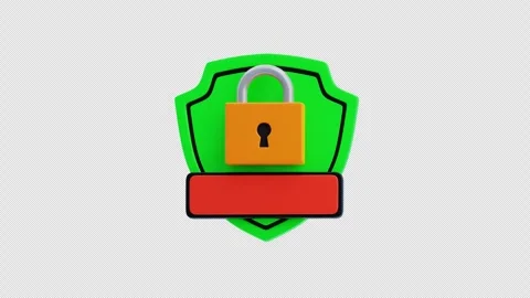 3D Animation of Password protection icon with secure lock symbol Stock Footage 321848327