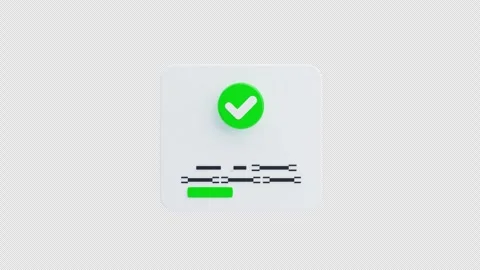3d animation of payment success notification with check icon Stock Footage 333684471