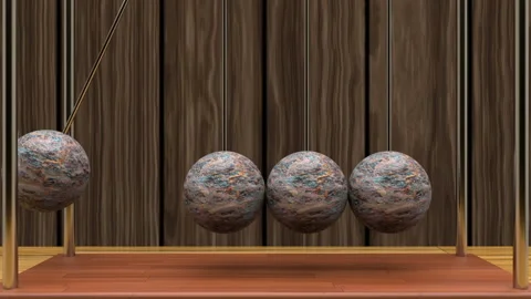 3d animation of pendulum on wooden background. Seamless pattern. Stock Footage 112029008
